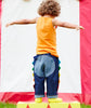 Rainbow dragon pull on denim trouser