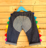 Rainbow dragon pull on denim trouser