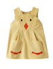 Chick character pinafore dress in yellow corduroy