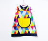 Geometric print A-line dress for little girls & toddlers.