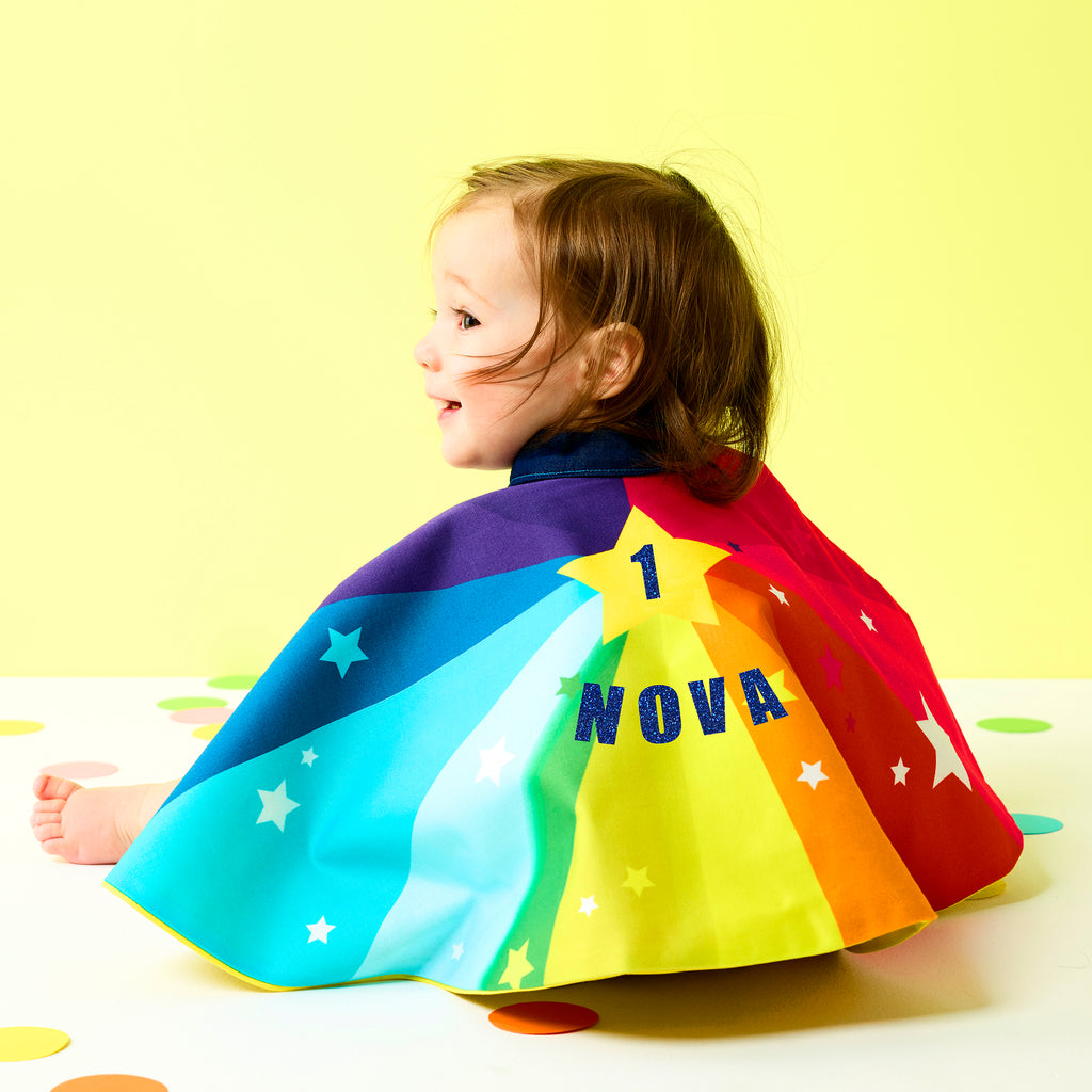 Baby toddler Personalised Super Hero cape add bonnet + name or initial