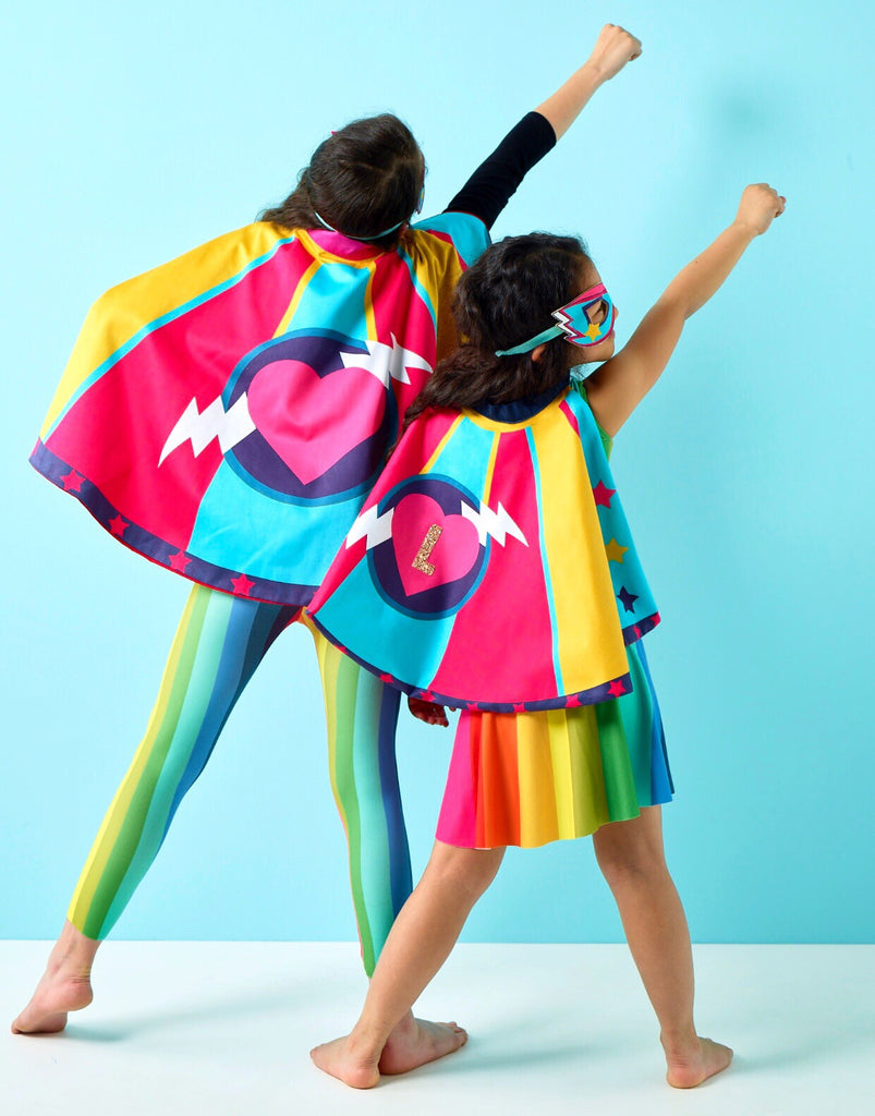 Girl power super hero cape personalised