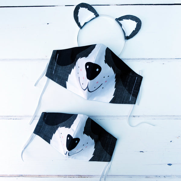 Kids cotton character face mask shark bunny lion tiger dog