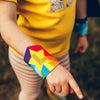 Personalised Rainbow Super Hero  cape & mask + name or initial . Add power cuffs.