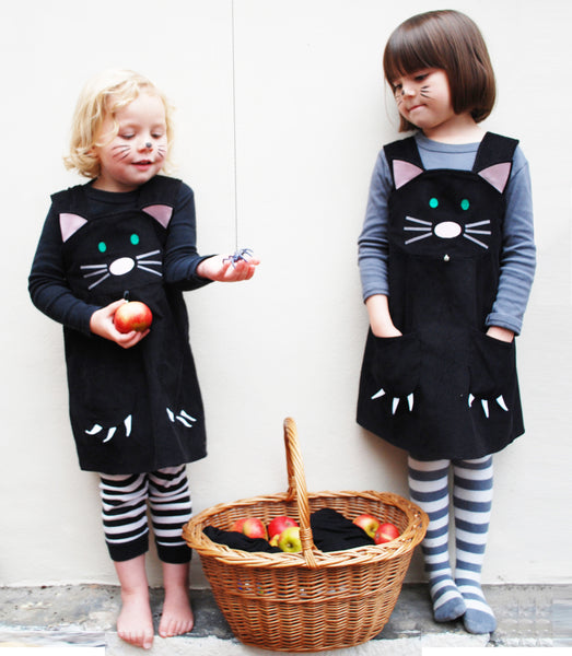 Girls Cat Dress pinafore