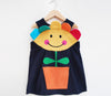 Happy Flower Face Girls Rainbow Pinnie Dress in Corduroy