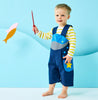 Blue whale baby & toddler shortie overalls