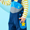 Blue whale baby & toddler shortie overalls