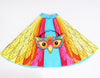 Tropical bird rainbow cape and mask set