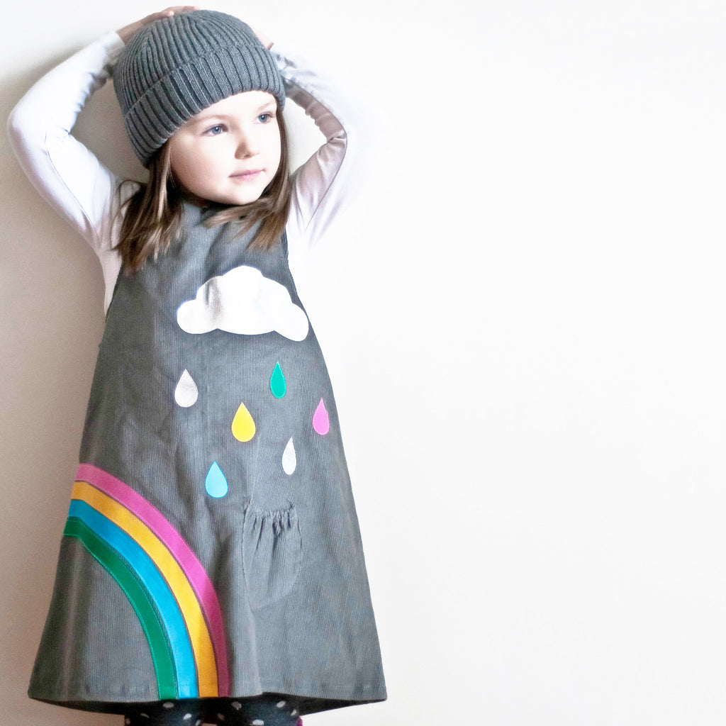 Rainbow cord jumper dress