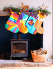 Personalised Christmas stocking , super hero, rainbow stripe sock ,reindeer , family stocking set