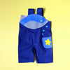 Blue whale baby & toddler shortie overalls